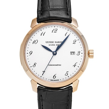 ユリス ナルダン クラシコ オート 8152-111-2/5GF ホワイト メンズ 時計 【中古】【wristwatch】