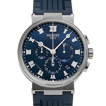 ブレゲ マリーン クロノグラフ 5527TI/Y1/9WV ブルー メンズ 時計 【中古】【wristwatch】