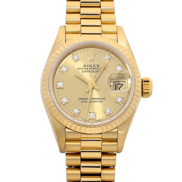 ロレックス デイトジャスト 69178G シャンパン/ダイヤモンド レディース 時計 【中古】【wristwatch】