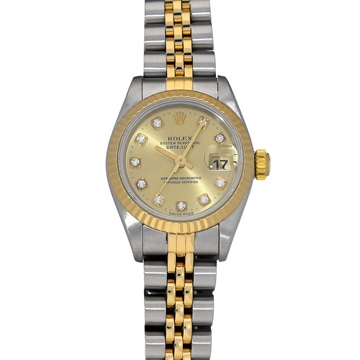 ロレックス デイトジャスト 69173G シャンパン/ダイヤモンド レディース 時計 【中古】【wristwatch】