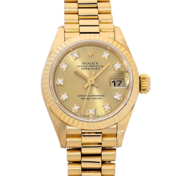 ロレックス デイトジャスト 69178G シャンパン/ダイヤモンド レディース 時計 【中古】【wristwatch】