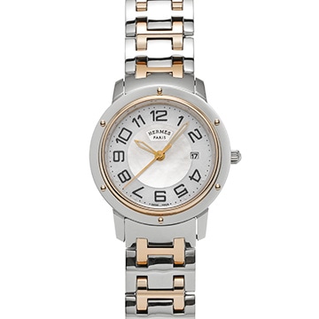 エルメス クリッパー CP1.321 ホワイトシェル レディース 時計 【中古】【wristwatch】