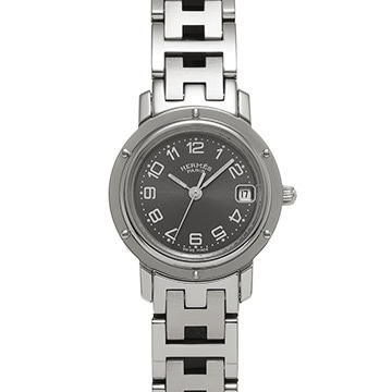 エルメス クリッパー CL4.210 グレー レディース 時計 【中古】【wristwatch】