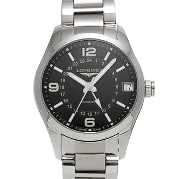 ロンジン コンクエスト クラシック L2.799.4.56.6 ブラック メンズ 時計 【中古】【wristwatch】