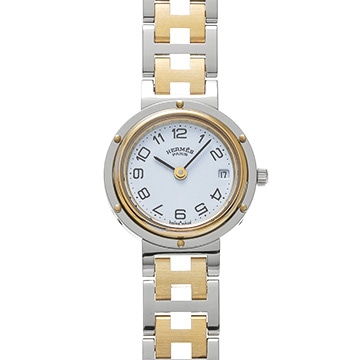 エルメス クリッパー CL3.240 ホワイト レディース 時計 【中古】【wristwatch】