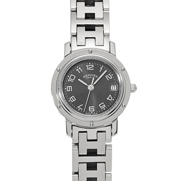 エルメス クリッパー CL4.210 グレー レディース 時計 【中古】【wristwatch】