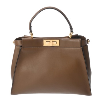 フェンディ ピーカブー ミディアム ブラウン 8BN290-5WM-168-8040 カーフレザー レディース バッグ 【中古】【bag】