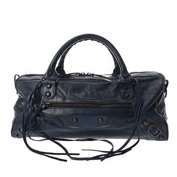 バレンシアガ ザ・ツィギー ネイビー 128523 3444 レザー レディース バッグ 【中古】【bag】