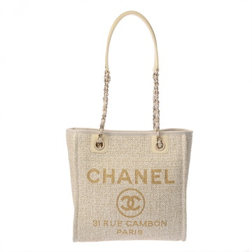 シャネル ドーヴィル トート PM ナチュラル A66939 ミックスファイバー レディース バッグ 【中古】【bag】