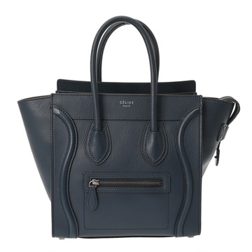 セリーヌ ラゲージ マイクロ ネイビー 167793DRU レザー レディース バッグ 【中古】【bag】