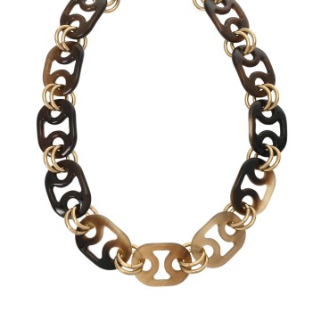 エルメス ユリディス PM ゴールド/ブラウン バッファローホーン レディース ジュエリー 【中古】【jewelry】