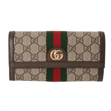 グッチ オフディア GGコンチネンタルウォレット オフィディア ベージュ/エボニー/ブラウン 523153 GGキャンバス/レザー ユニセックス 財布 【中古】【purse】