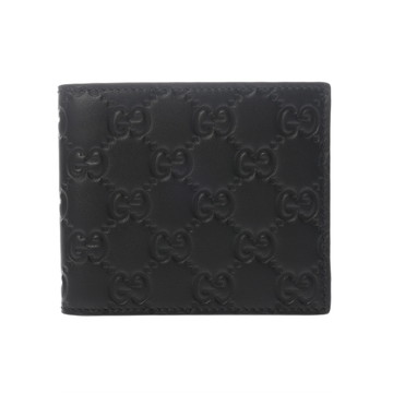 グッチ グッチシマ コンパクトウォレット ブラック 779836  レザー ユニセックス 財布 【中古】【purse】