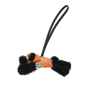 エルメス バッグチャーム アロハ ブラック/オレンジ アニョーミロ/メリノムートン レディース 【中古】【other】