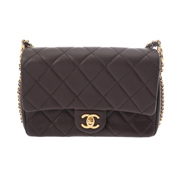 シャネル マトラッセ ミニ フラップバッグ チェーンショルダー ブラウン AS3205 グレインドカーフスキン レディース バッグ 【中古】【bag】