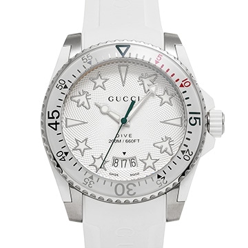 グッチ ダイブ YA136337 ホワイト メンズ 時計 【中古】【wristwatch】
