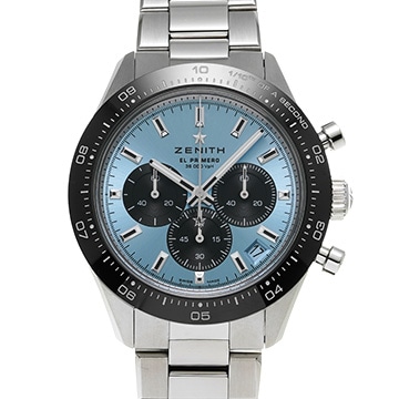 ゼニス クロノマスター スポーツ エル・プリメロ ヨシダスペシャル 03.3104.3600/54.M3100 アクアブルー/ブラック メンズ 時計 【中古】【wristwatch】