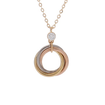 カルティエ ベビートリニティ ネックレス 1PD ゴールド K18ピンクゴールド PG/K18ホワイトゴールド WG/K18イエローゴールド レディース ジュエリー 【中古】【jewelry】