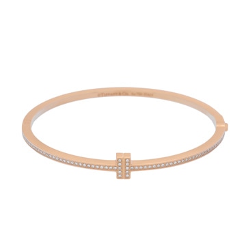 ティファニー Ｔワイヤー ヒンジ バングル #L ゴールド K18ピンクゴールド PG レディース ジュエリー 【中古】【jewelry】