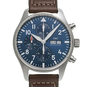 IWC パイロットウォッチ クロノグラフ プティ・プランス IW377714 ブルー メンズ 時計 【中古】【wristwatch】