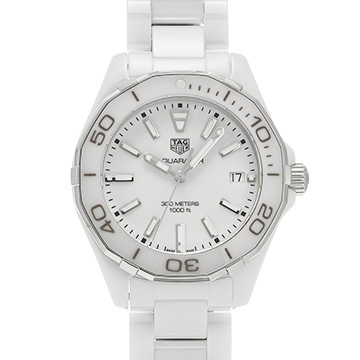 タグ ホイヤー アクアレーサー クォーツ WAY1391.BH0717 ホワイト メンズ 時計 【中古】【wristwatch】