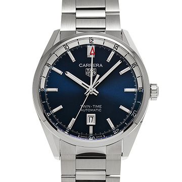 タグ ホイヤー カレラ キャリバー7 ツインタイム デイト WBN201A.BA0640 ブルー メンズ 時計 【中古】【wristwatch】