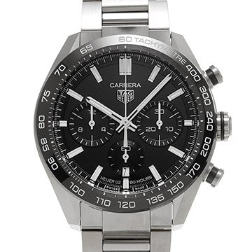 タグ ホイヤー カレラ キャリバーホイヤー02 スポーツ クロノグラフ CBN2A1B.BA0643 ブラック メンズ 時計 【中古】【wristwatch】