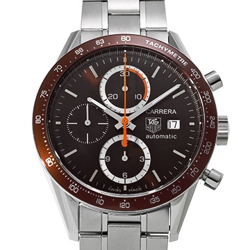 タグ ホイヤー ニューカレラ タキメーター クロノグラフ CV2013.BA0794 ブラウン メンズ 時計 【中古】【wristwatch】