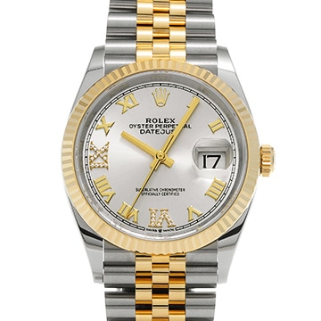 ロレックス デイトジャスト 36 126233G シルバー/ダイヤモンド メンズ 時計 【中古】【wristwatch】