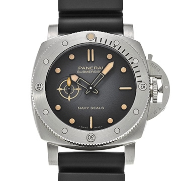 パネライ サブマーシブル クアランタクアトロ ネイビーシールズ PAM01518 グレー メンズ 時計 【中古】【wristwatch】