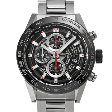タグ ホイヤー カレラ キャリバーホイヤー01 クロノグラフ CAR2A1W.BA0703 スケルトン メンズ 時計 【中古】【wristwatch】