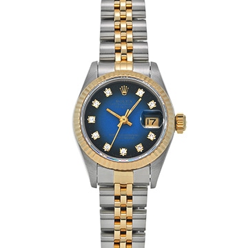 ロレックス デイトジャスト 69173G ブルー/ダイヤモンド レディース 時計 【中古】【wristwatch】