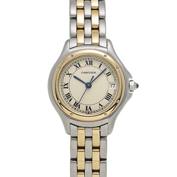 カルティエ パンテール クーガー SM 187906 アイボリー レディース 時計 【中古】【wristwatch】