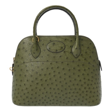 エルメス ボリード 31 2WAY グリーン オーストリッチ レディース バッグ 【中古】【bag】