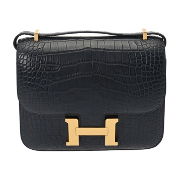 エルメス コンスタンス3 18 ブルーマリン アリゲーターマット レディース バッグ 【中古】【bag】