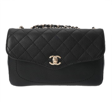 シャネル マトラッセ チェーンショルダー ブラック AS0291 カーフスキン レディース バッグ 【中古】【bag】