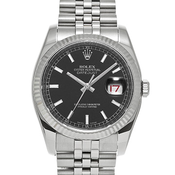ロレックス デイトジャスト 116234 ブラック メンズ 時計 【中古】【wristwatch】
