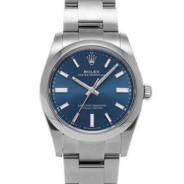 ロレックス オイスターパーペチュアル 34 124200 ブルー ユニセックス 時計 【中古】【wristwatch】