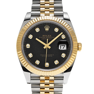 ロレックス デイトジャスト 41 126333G ブラック/ダイヤモンド メンズ 時計 【中古】【wristwatch】