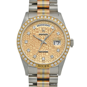 ロレックス デイデイト トリドール 18129BIC コパー/ダイヤモンド メンズ 時計 【中古】【wristwatch】