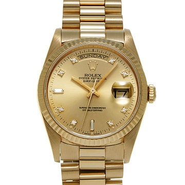 ロレックス デイデイト 18238A シャンパン/ダイヤモンド メンズ 時計 【中古】【wristwatch】