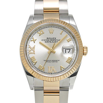 ロレックス デイトジャスト 36 126233G シルバー/ダイヤモンド メンズ 時計 【中古】【wristwatch】