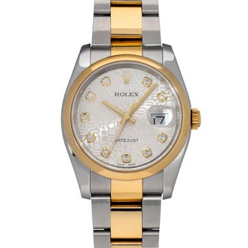 ロレックス デイトジャスト 36 116203G シルバーコンピュータ/ダイヤモンド メンズ 時計 【中古】【wristwatch】