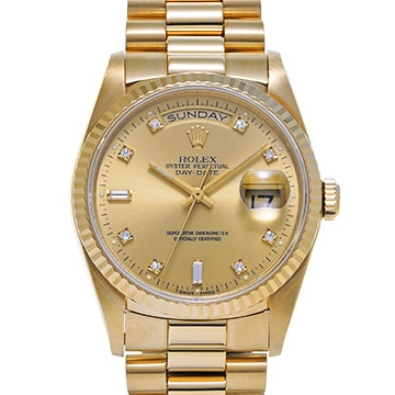ロレックス デイデイト 18238A シャンパン/ダイヤモンド メンズ 時計 【中古】【wristwatch】