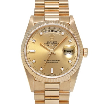 ロレックス デイデイト 18238A シャンパン/ダイヤモンド メンズ 時計 【中古】【wristwatch】