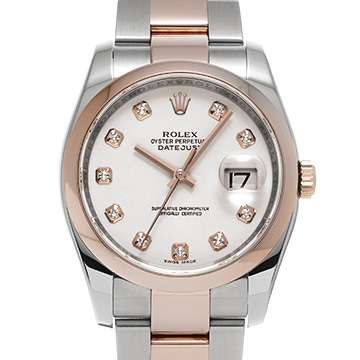 ロレックス デイトジャスト 36 116201G ホワイト/ダイヤモンド メンズ 時計 【中古】【wristwatch】