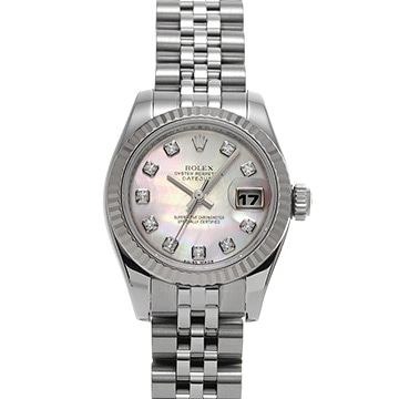 ロレックス レディ デイトジャスト 26 179174NG ホワイトシェル/ダイヤモンド レディース 時計 【中古】【wristwatch】