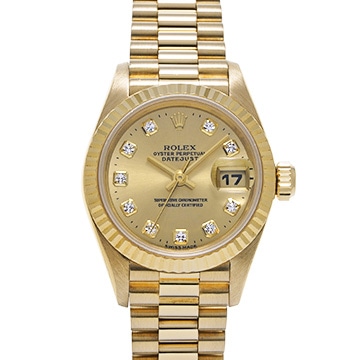 ロレックス デイトジャスト 69178G シャンパン/ダイヤモンド レディース 時計 【中古】【wristwatch】