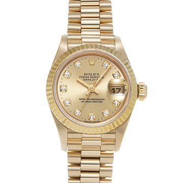 ロレックス デイトジャスト 69178G シャンパン/ダイヤモンド レディース 時計 【中古】【wristwatch】