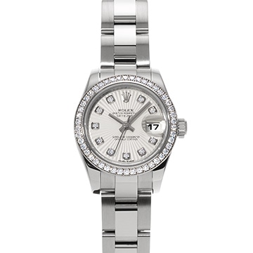 ロレックス デイトジャスト 179384G シルバーサンビーム/ダイヤモンド レディース 時計 【中古】【wristwatch】